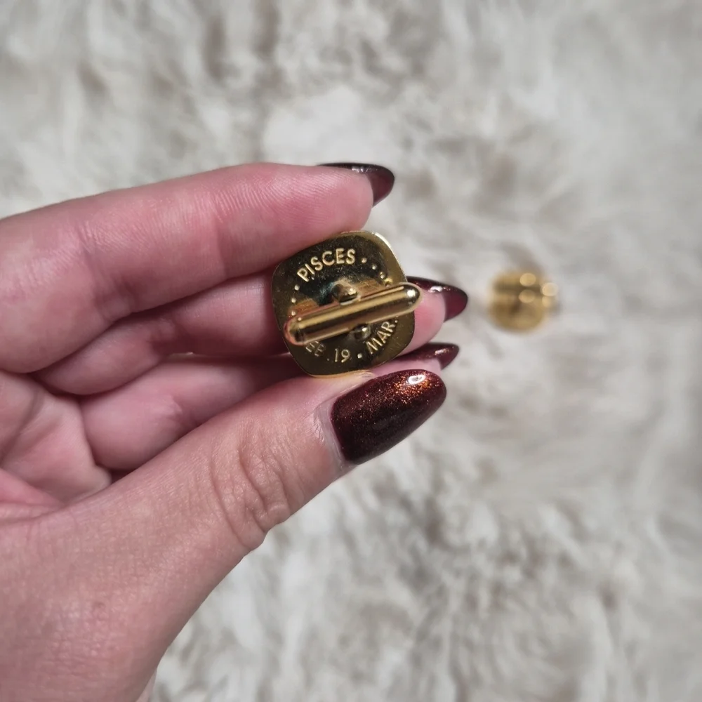Vintage Swank Pisces Cufflinks Gold Tone Astrology Swanky Cool Dress Formal ✨️💫